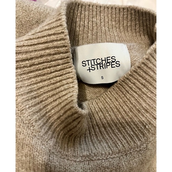 Stitches + Stripes Cropped Mock Neck Sweater Vest Small - Picture 7 of 7